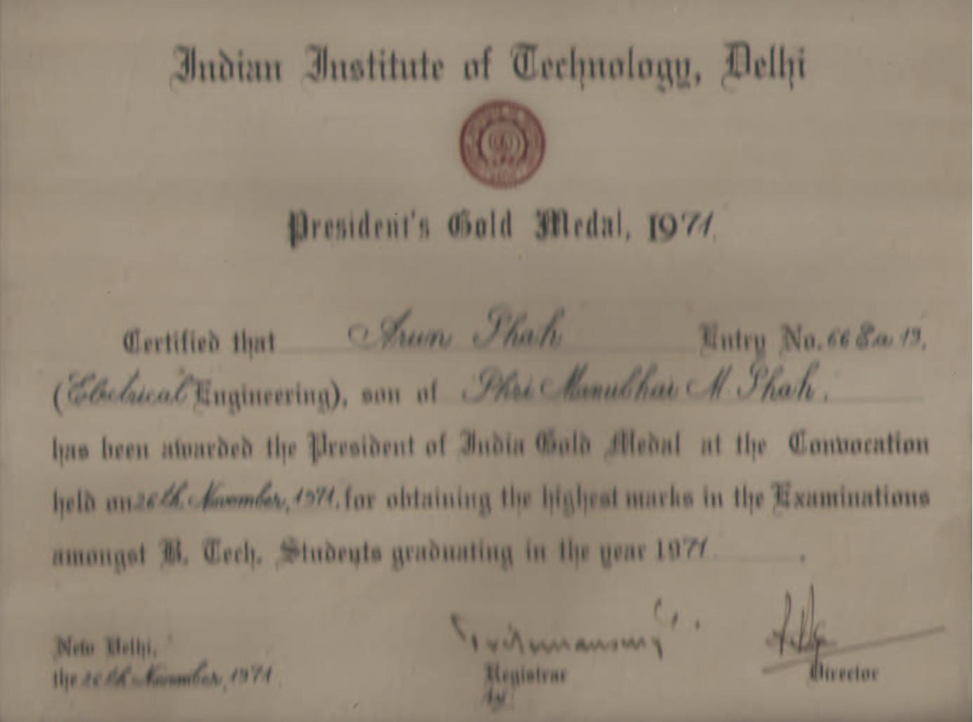 arun shah IIT certificate